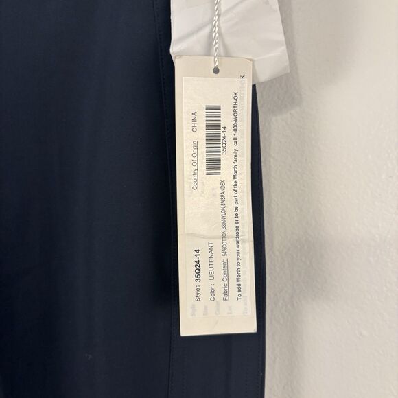 NWT Worth New York Womens Petite 14 Cotton Nylon Style 35Q24-14 Navy Blue Pants - Picture 4 of 8